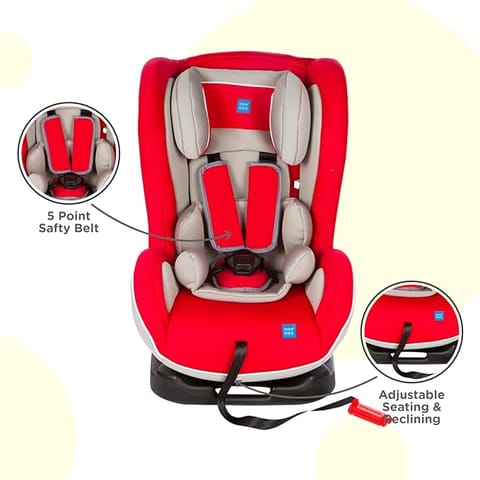 Mee Mee Cozy Baby Carry Cot, Rocking Chair With Thick Cushioned, 3 Point safety belt, Safety Belt Lap Belt, 4 in 1 Multi Purpose, 6 Months to 5 Years & Weight Capacity Upto 15 Kgs (Multi Red)