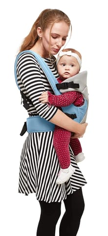 R for Rabbit New Cuddle Snuggle Carriers Cum Kangaroo Bag, Front / Back Baby Carrier Position, Foldable Head Blue