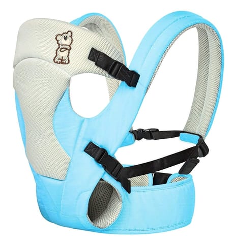 R for Rabbit New Cuddle Snuggle Carriers Cum Kangaroo Bag, Front / Back Baby Carrier Position, Foldable Head Blue