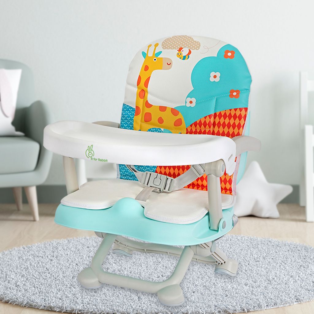 R  for Rabbit Candy Pop Booster Chair - 4 Level Height Adjustment, Light Weight, Travel Friendly Aqua Blue