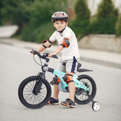 R for Rabbit Tiny Toes Jazz 14T Bicycle - Adjustable Structure, Seat & Handlebar, 90% Installed Lake Blue