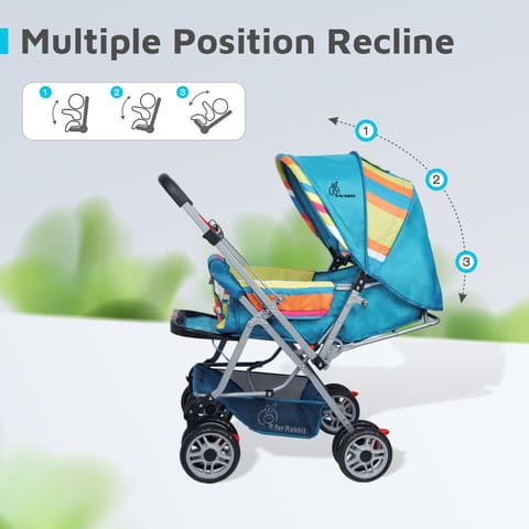 R for Rabbit Lollipop Lite Stroller - Travel Friendly, Easy To Fold, Reversible Handle, Wheel Lock, Adjustable Leg Rest Multicolor