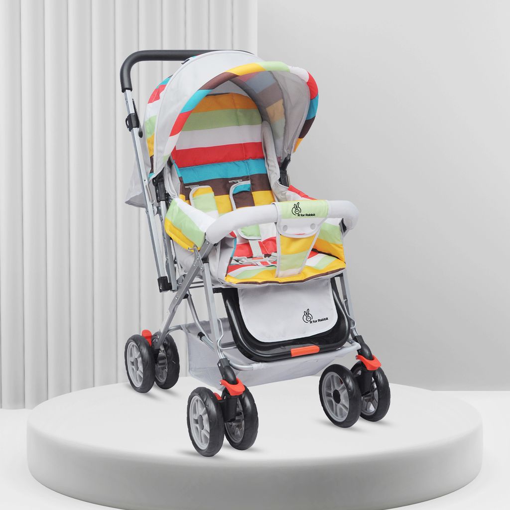 R for Rabbit Lollipop Lite Stroller - Travel Friendly, Easy To Fold, Reversible Handle, Wheel Lock, Adjustable Leg Rest Rainbow