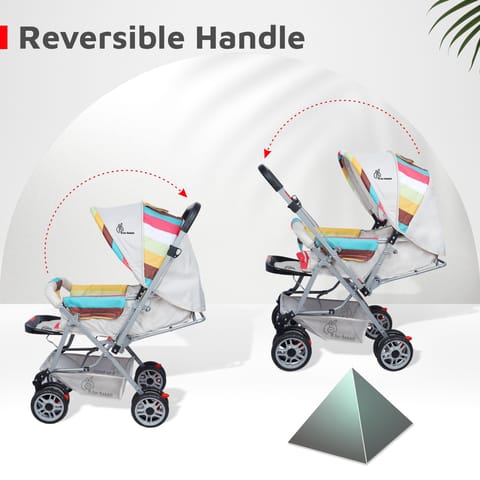 R for Rabbit Lollipop Lite Stroller - Travel Friendly, Easy To Fold, Reversible Handle, Wheel Lock, Adjustable Leg Rest Rainbow