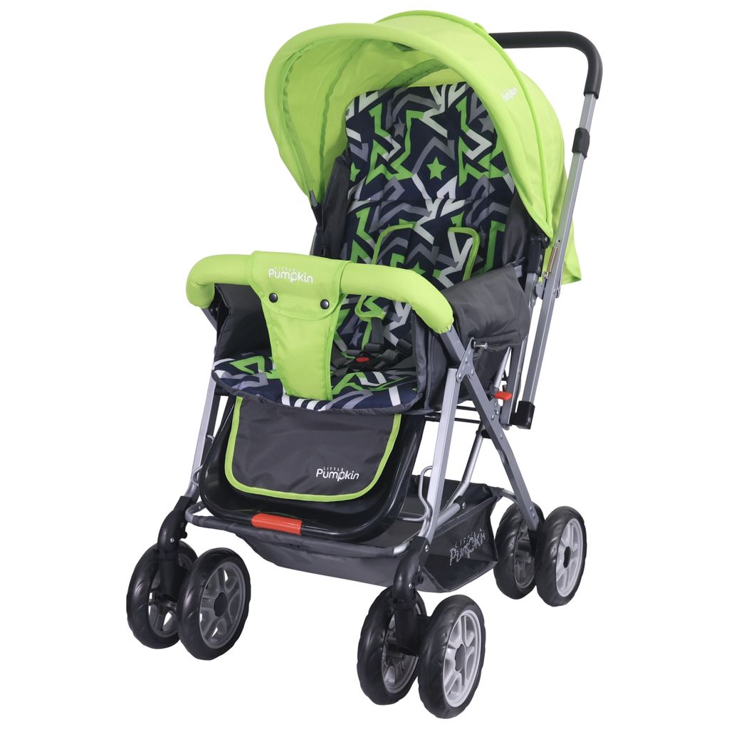 R for Rabbit Kiddie Kingdom Stroller - 3 Position Recline, Easy Fold, Reversible Handle, Rear Wheel Brakes Green Black