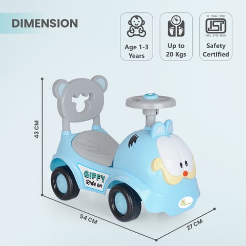 R for Rabbit Giffy Ride On Car For Kids Blue