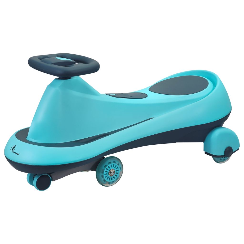 R for Rabbit Iya Iya Drift Swing Car - Inbuilt Music, Scratch Free PU Led Wheels, Up To 125 Kgs Capacity Sky Blue