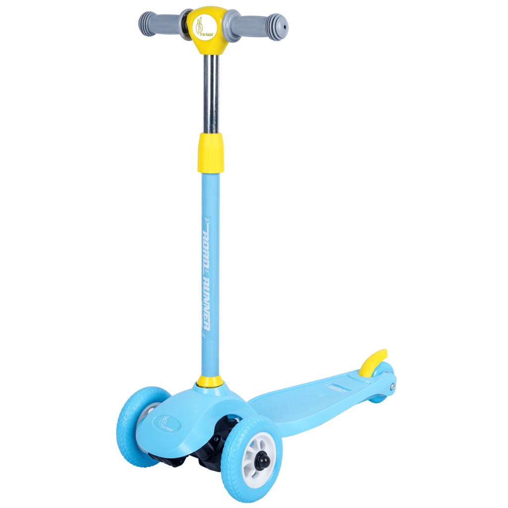 R for Rabbit Road Runner Junior Scooter - 3 Level Height Adjustment, Anti Slip Deck Blue