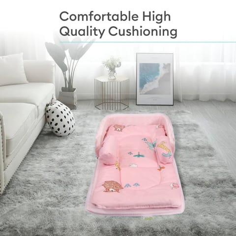 R for Rabbit Baby Nest Lite Bed - Easy Compact Fold, Zip Clouser, Carry Like Bag, Travel Friendly Blush Pink