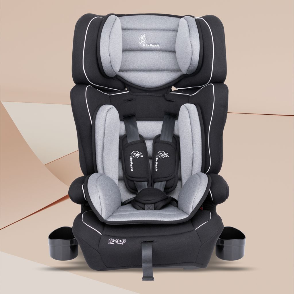 R for Rabbit Jumping Jack Grand Car Seat for 0 to 12 Years Black Grey