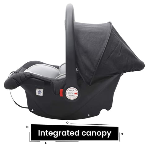R for Rabbit Picaboo Grand 4 in 1 Multipurpose Car Seat Cum Carry Cot Black Grey