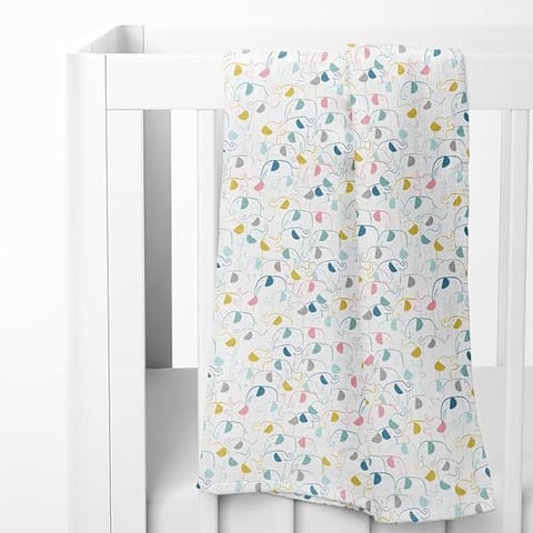haus & kinder Eleflora Collection 100% Cotton Muslin Baby Swaddles Wrap for Newborn Baby, Size 100cm x 100cm, Pack of 5 (Ditsy Bloom, Floral,Dots, Elephant, Pineapple, Multicolor)