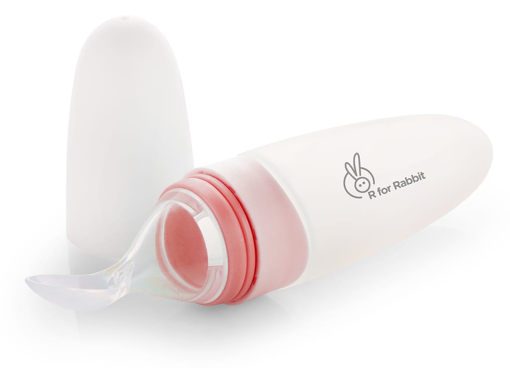 R for Rabbit Silicone Feeding Bottle Spoon Pink