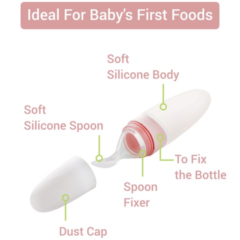 R for Rabbit Silicone Feeding Bottle Spoon Pink