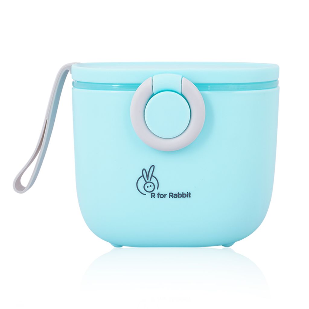 R for Rabbit First Feed Box With Scoop, BPA Free, Leak Proof Blue