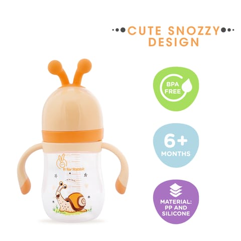 R for Rabbit Snozzy Baby Spout Sippy Cup Bottle 240 ML Yellow
