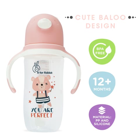 R for Rabbit Premium Baloo Baby Straw Sipper Bottle 300 ML Pink