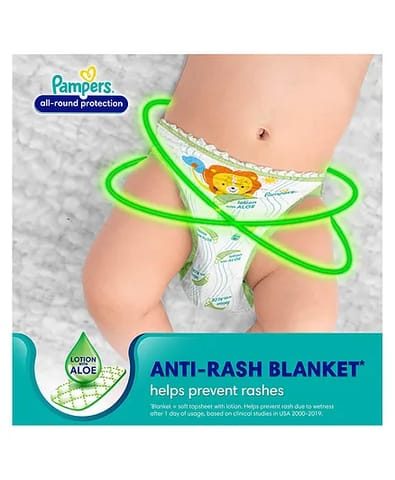 Pampers All round Protection Pants, Medium size baby diapers (M) 76 Count, Lotion with Aloe Vera