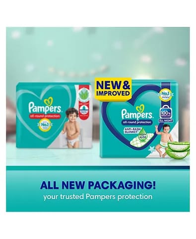 Pampers All round Protection Pants, Medium size baby diapers (M) 76 Count, Lotion with Aloe Vera