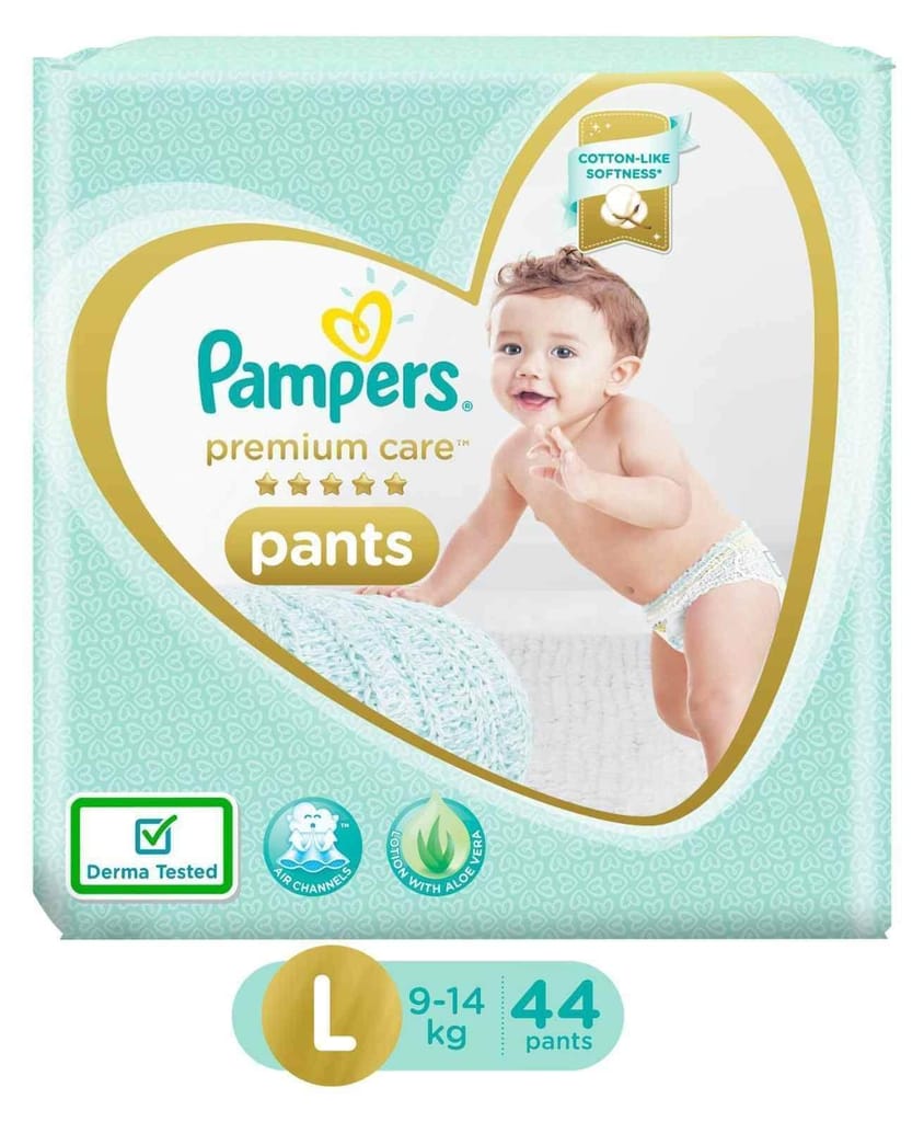 Pampers Premium Care Pants Diapers, Large, 44 Count(9-14 kg)