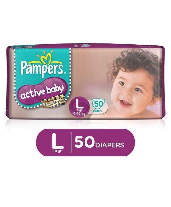 Pampers Large- Pack of 50 Active Baby NB Econ