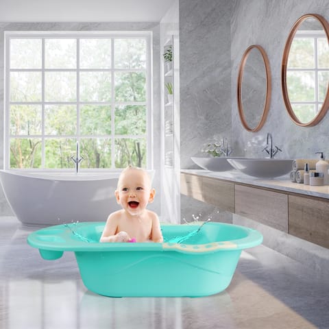 R for Rabbit Kiddie Kingdom Splash Bath Tub With Seat Sling Green
