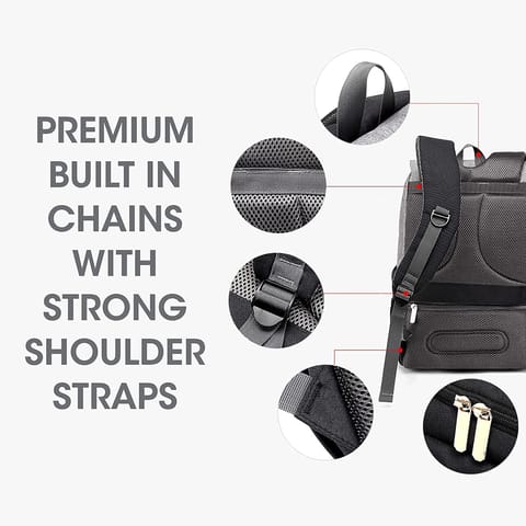 R for Rabbit Caramello Smart Diaper Bags For Mother With High-Quality Water-Resistant Material Grey Black