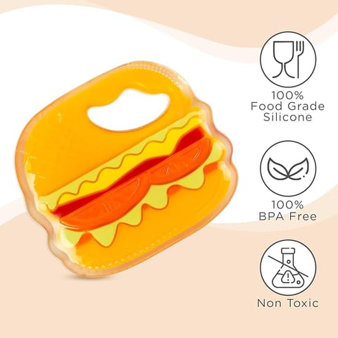 Mee Mee Multi-Textured Soft Silicone Teether (Orange) (MM-1480 F)