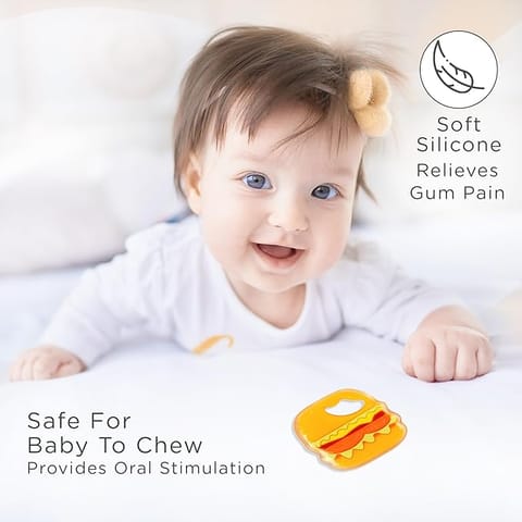 Mee Mee Multi-Textured Soft Silicone Teether (Orange) (MM-1480 F)