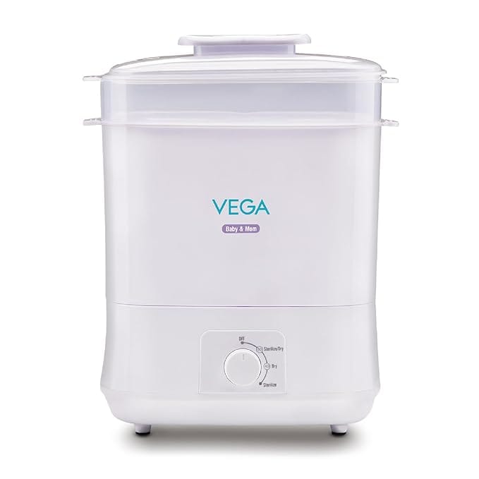 Vega Vega Baby & Mom 4-in-1 Electric Steam Sterilizer with Dryer | Multi Functional Steam Sterilizer | Complete Sterilization of Baby Accessories