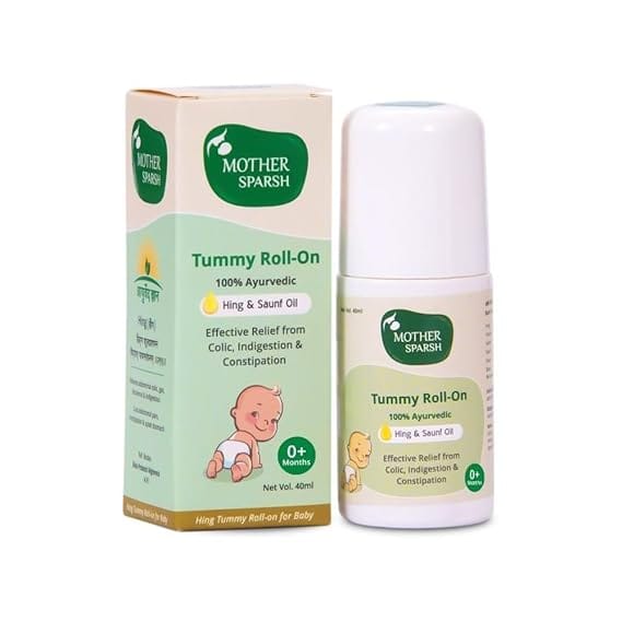 Mother Sparsh Tummy Roll On For Baby Colic Relief ,Hing & Saunf 40ml