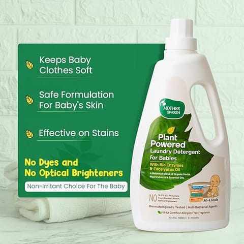 Mother Sparsh Plant Powered Laundry Detergent For Babies-1-Ltr