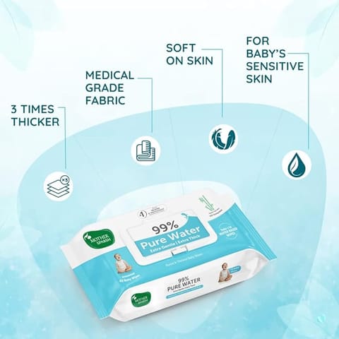 99 Percent Pure Water Unscented Baby Wipes Combo -2X72Pcs