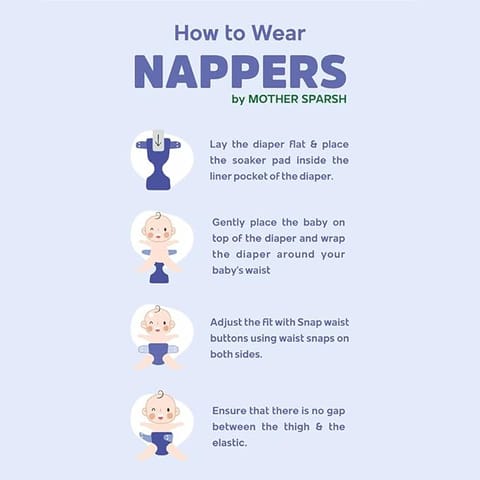 Mother Sparsh Nappers-Hybrid Eco-Safe Cloth Diaper (RAINBOW RIDES)