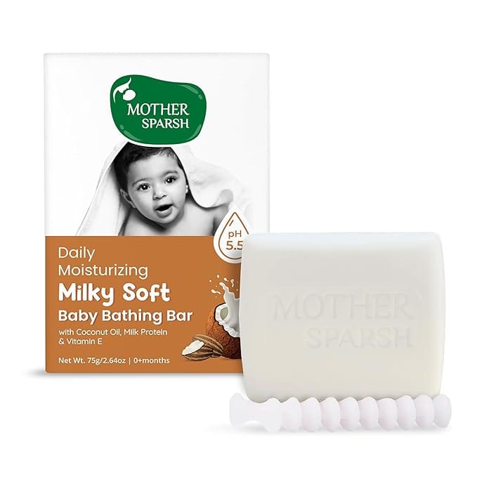 Mother Sparsh Daily Moisturizing Milky Soft Baby Bathing Bar 75G