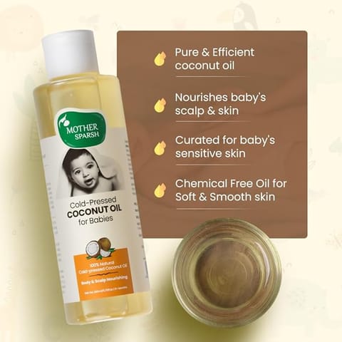Mother Sparsh Cold Pressed Coconut Oil for Babies 200ml