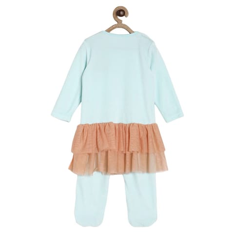 MINI KLUB BABY GIRLS BLUE SLEEP SUIT