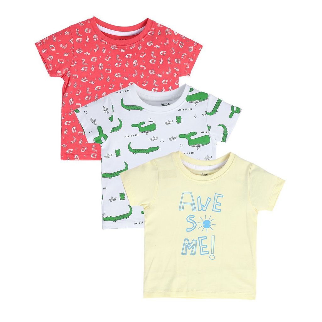 MINI KLUB NEW BORN AND BABY BOYS WHITE/RED/YELLOW T-SHIRT