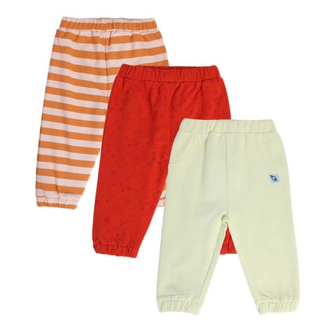 MINI KLUB NEW BORN AND BABY BOYS ORANGE/RED/YELLOW KNIT BOTTOM