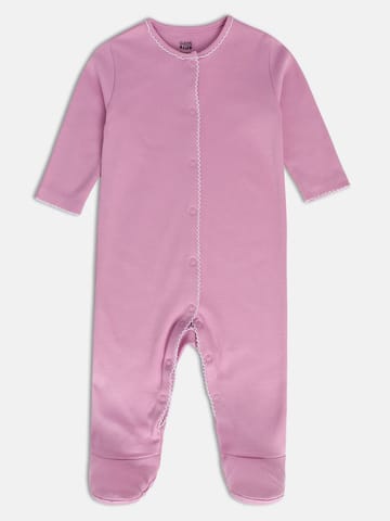 MINI KLUB NEW BORN AND BABY GIRLS PURPLE/YELLOW SLEEP SUIT