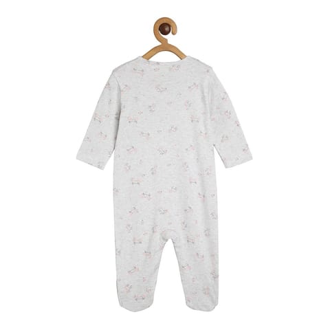 MINI KLUB NEW BORN AND BABY GIRLS WHITE/GREY SLEEP SUIT