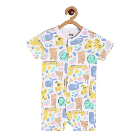MINI KLUB NEW BORN AND BABY BOYS WHITE/GREEN ROMPER