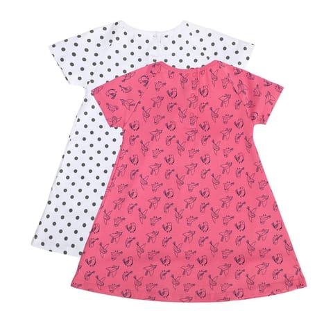 MINI KLUB NEW BORN AND BABY GIRLS WHITE/PINK DRESS