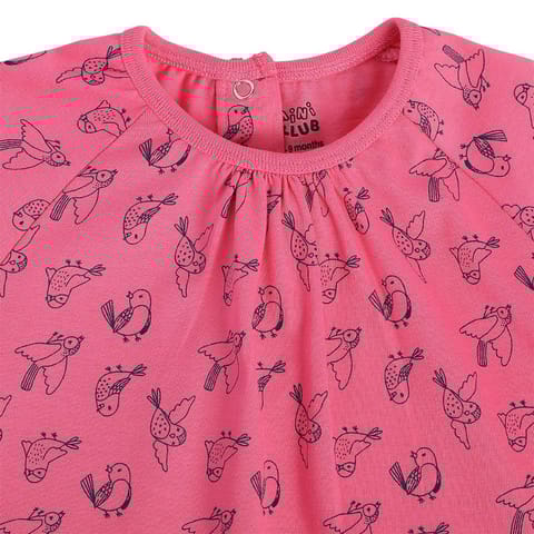 MINI KLUB NEW BORN AND BABY GIRLS WHITE/PINK DRESS