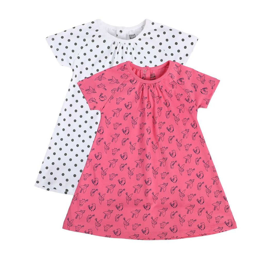 MINI KLUB NEW BORN AND BABY GIRLS WHITE/PINK DRESS