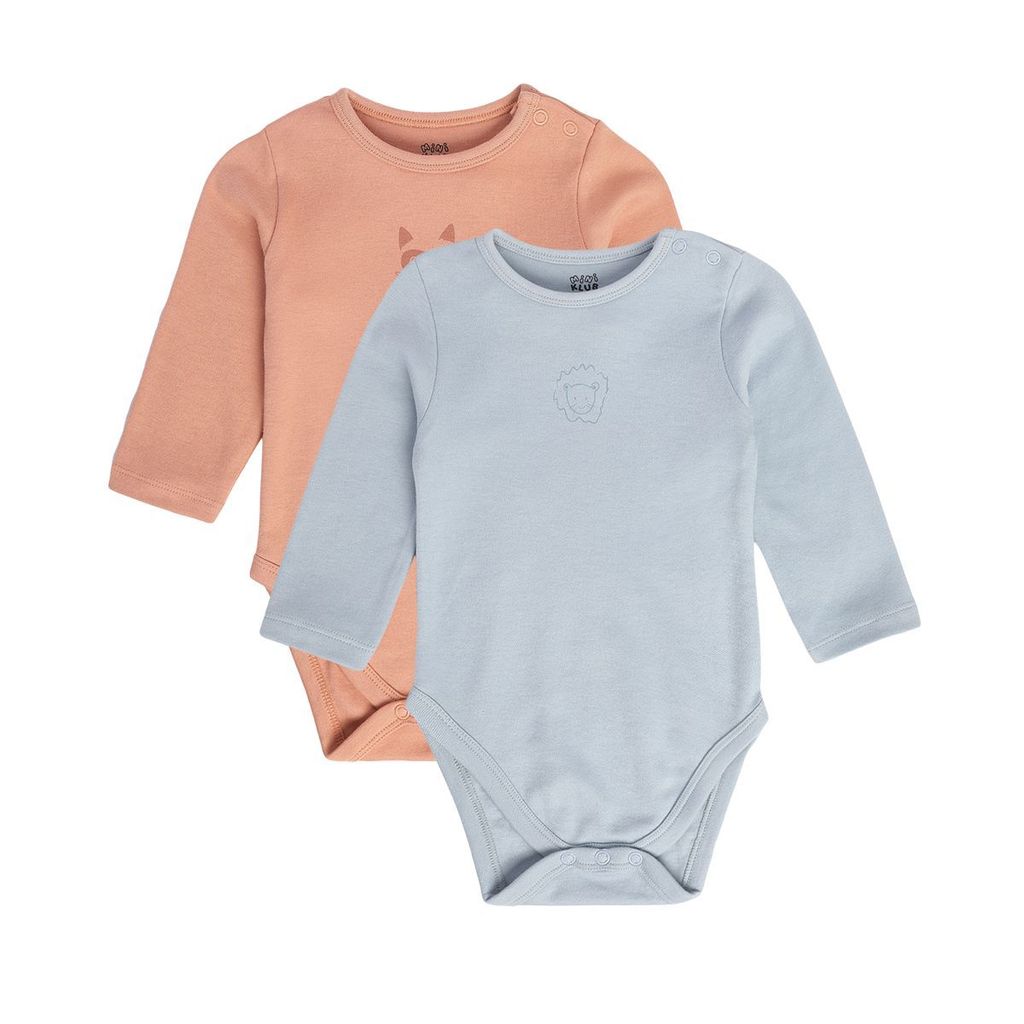 MINI KLUB NEW BORN AND BABY BOYS BLUE/DULL PINK BODY SUIT