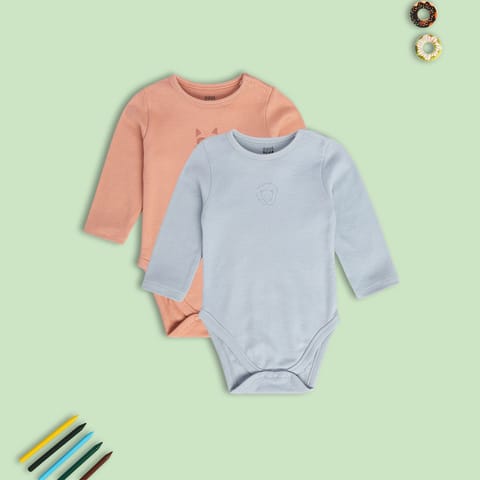 MINI KLUB NEW BORN AND BABY BOYS BLUE/DULL PINK BODY SUIT