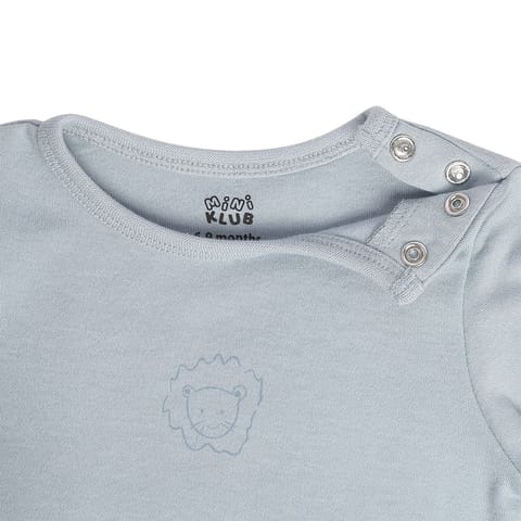 MINI KLUB NEW BORN AND BABY BOYS BLUE/DULL PINK BODY SUIT