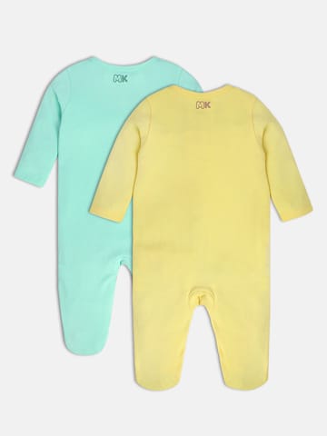 MINI KLUB NEW BORN AND BABY BOYS YELLOW/GREEN SLEEP SUIT