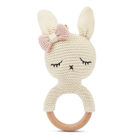 Haus and Kinder Cozy Baby Blanket - Pack of 3 | Rattle and Cuddle Toy | Soft Infant Blanket | Baby Shower Gift Set | Playful Baby Toy Trio | Adorable Knitted Toys | Safe Baby Rattle | Olly Baby